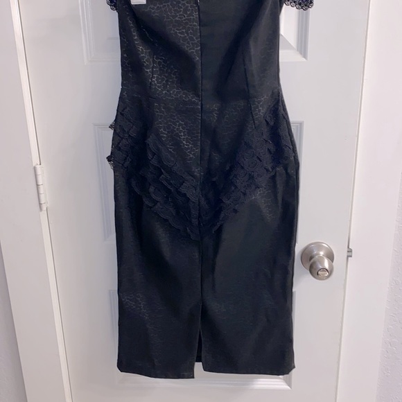 Y2k Black Leopard Print Pinup Dress with skulls - Picture 5 of 9